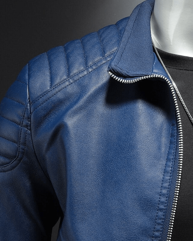 Chaqueta Motera para Hombre de Piel Sintética
