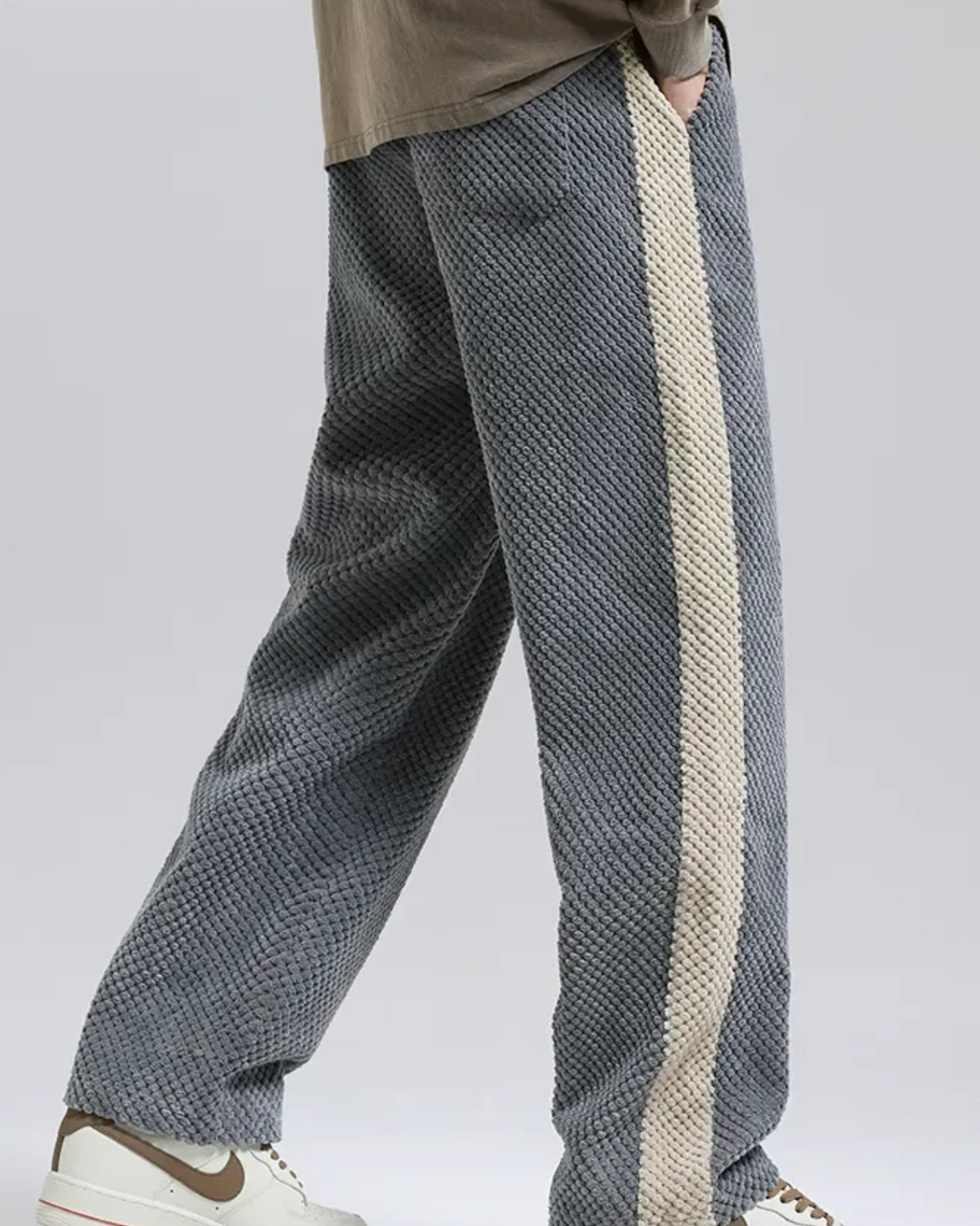 Pantalones de Chándal para Hombre de Terciopelo Estilo Waffle