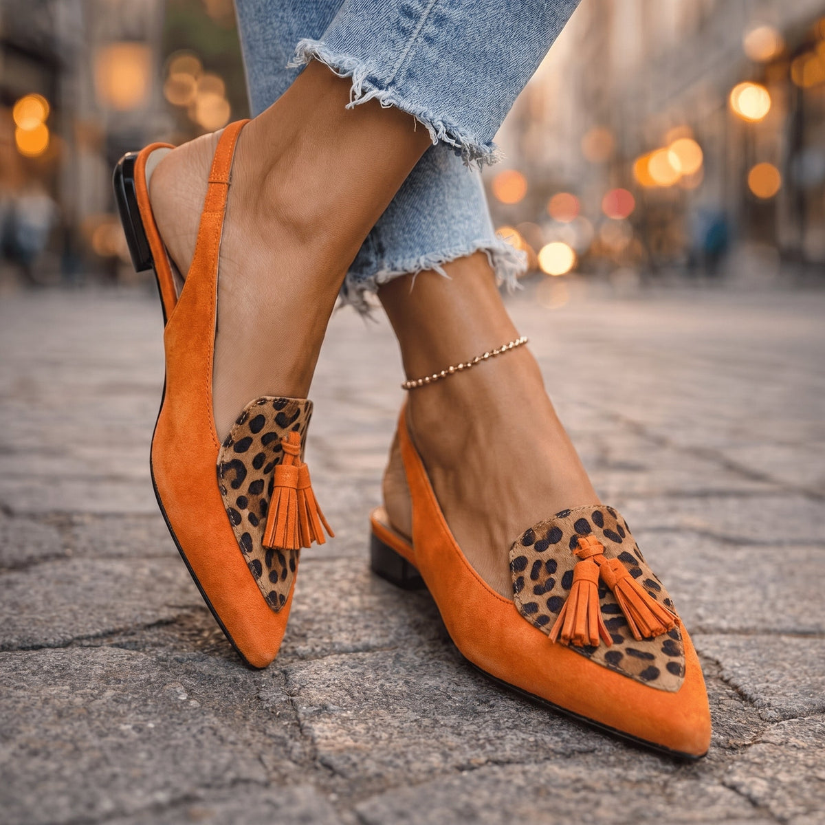 Elena | Mocasines de Mujer con Tiras y Flecos