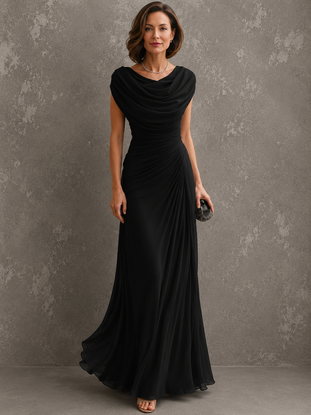 Maëlle | Vestido Largo Drapeado Sin Mangas para Mujer