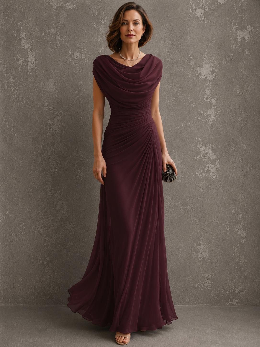 Maëlle | Vestido Largo Drapeado Sin Mangas para Mujer