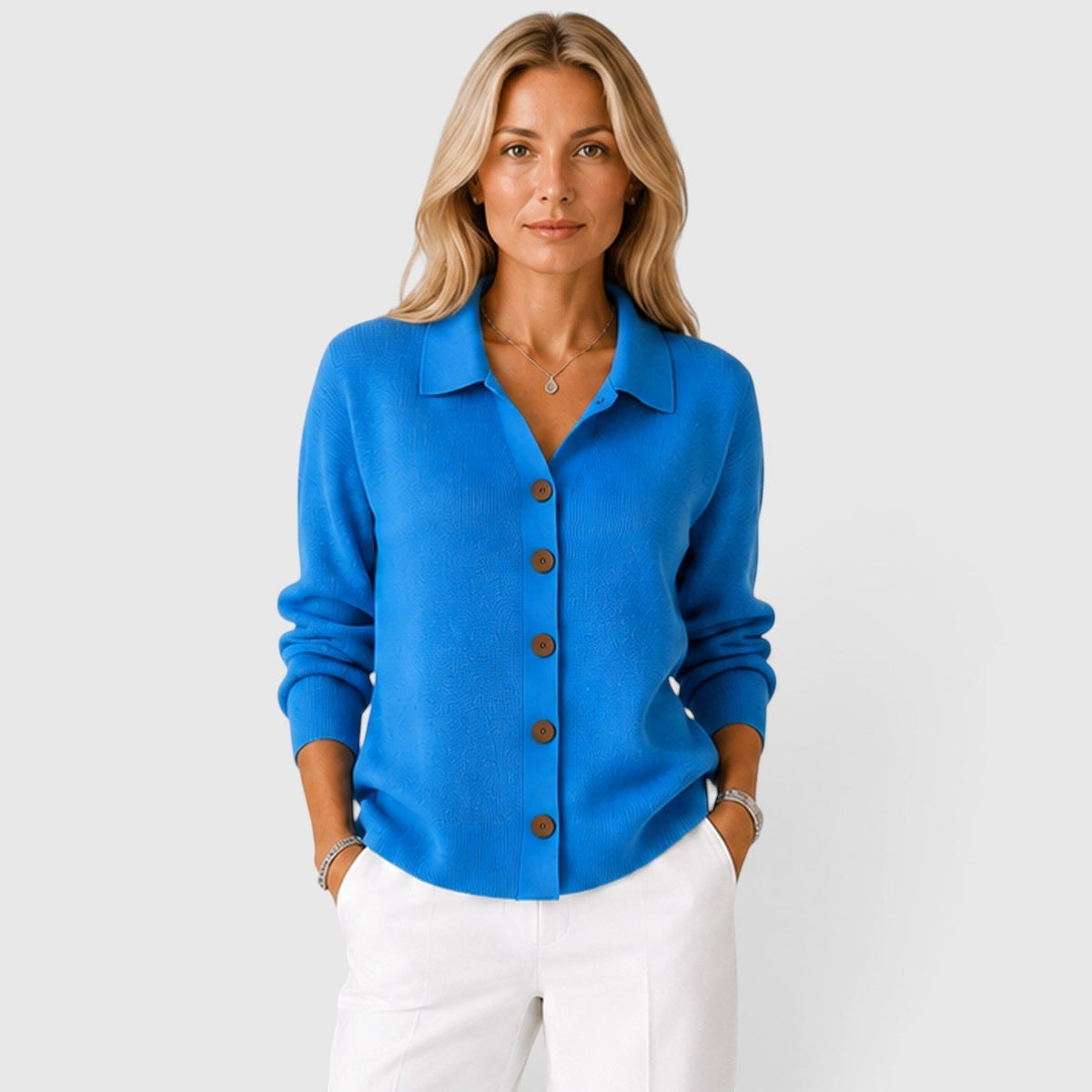 Chaqueta de Punto para Mujer con Cuello