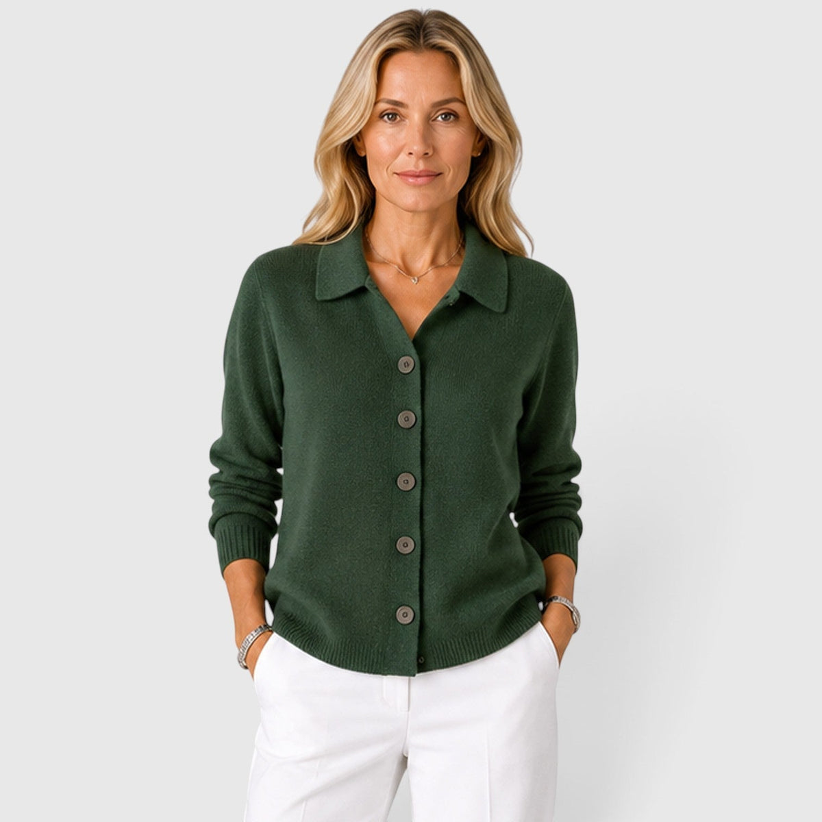 Chaqueta de Punto para Mujer con Cuello