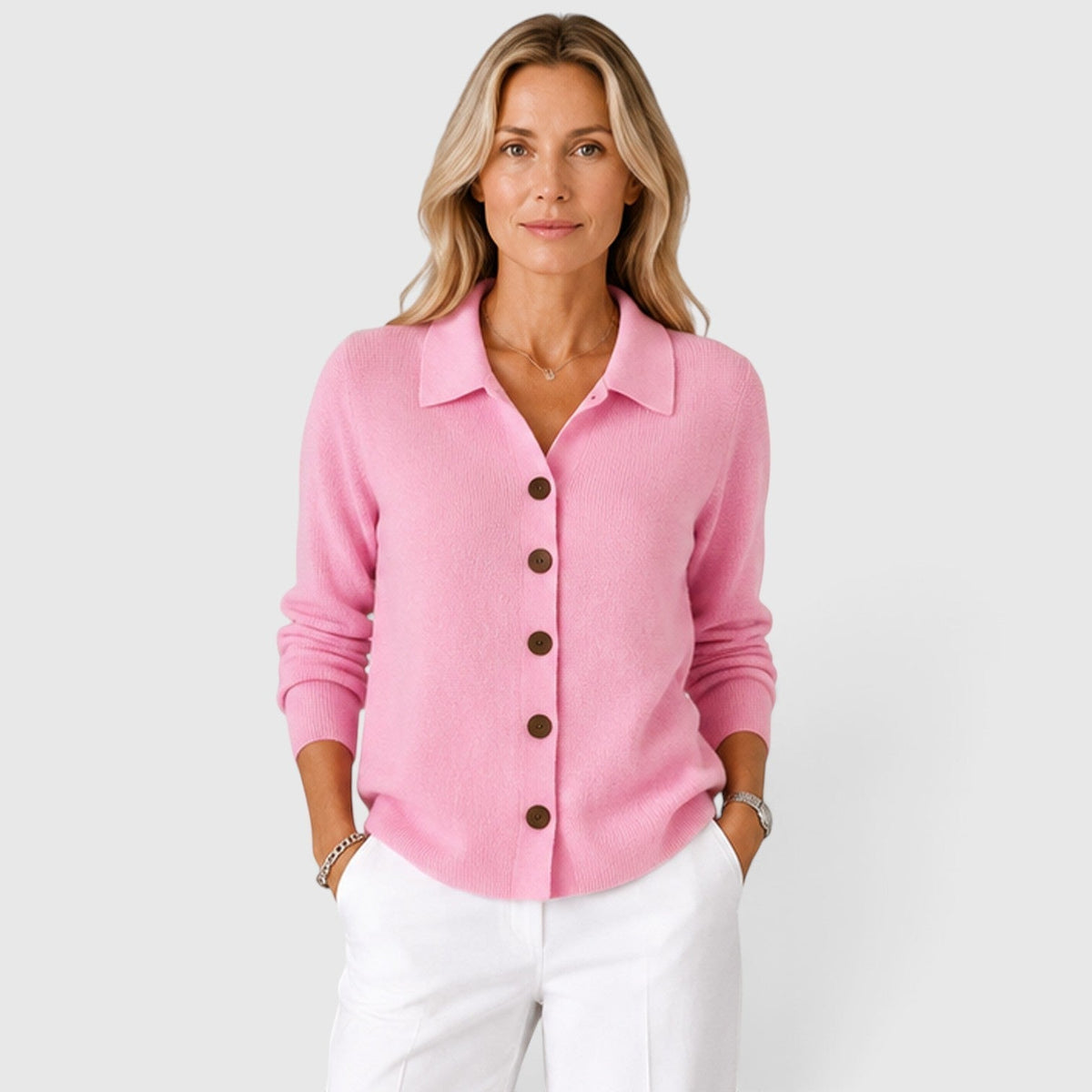 Chaqueta de Punto para Mujer con Cuello