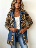 Lorena | Chaqueta Larga para mujer de leopardo y mezclilla