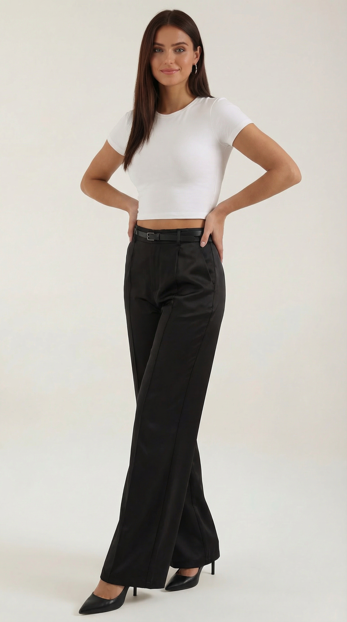 Pantalones de Mujer de Pierna Ancha y Corte Fluido