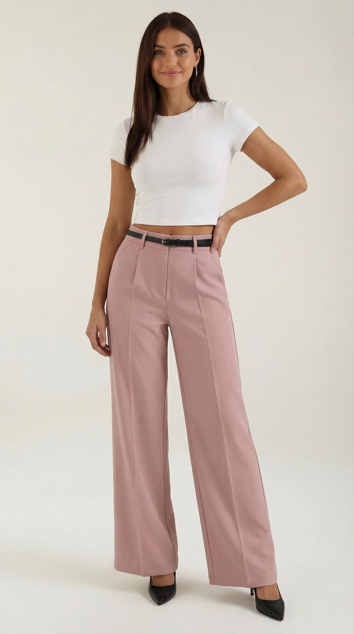 Pantalones de Mujer de Pierna Ancha y Corte Fluido