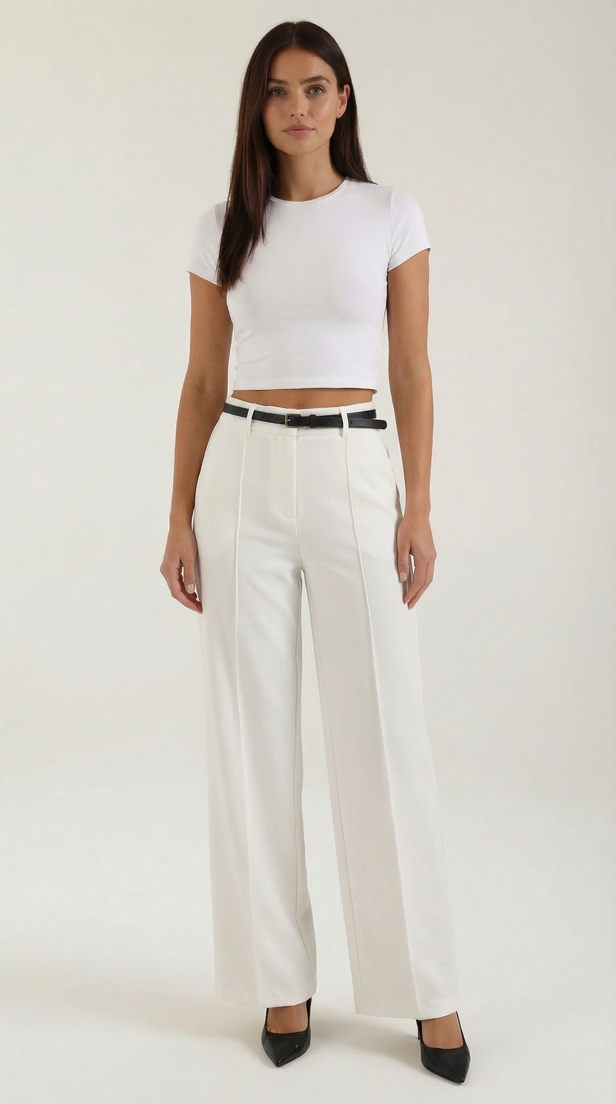 Pantalones de Mujer de Pierna Ancha y Corte Fluido